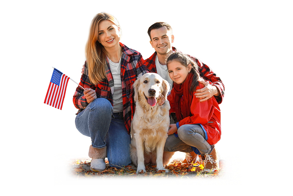 Happy American family